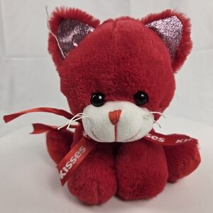 Galerie Plush Hershey's Kisses Ribbon Bow Valentine's Day Love Kitty Cat 7"